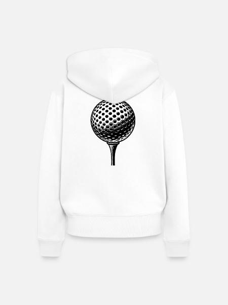 Golfball auf Abschlag - Frauen Premium Bio Zip Hoodie - Weiß