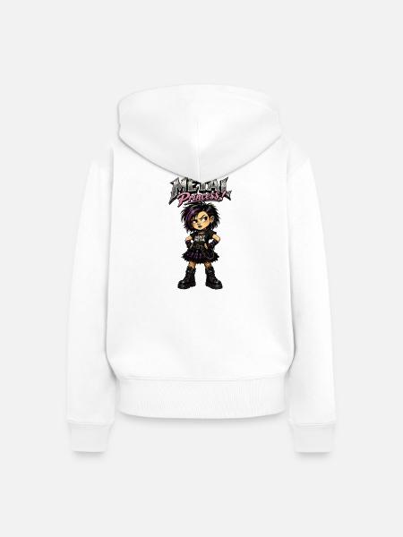 Metal Princess Punk-Mädchen - Frauen Premium Bio Zip Hoodie - Weiß