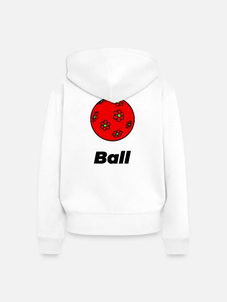 Ball - Frauen Premium Bio Zip Hoodie - Weiß