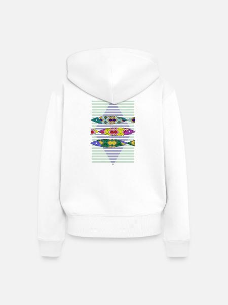 Fisch - Frauen Premium Bio Zip Hoodie - Weiß