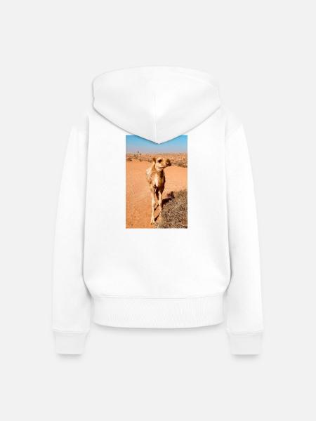 Wüstenkamel in der Sonne - Frauen Premium Bio Zip Hoodie - Weiß