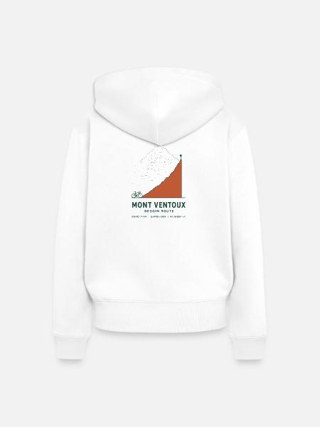 Radroute Mont Ventoux - Frauen Premium Bio Zip Hoodie - Weiß