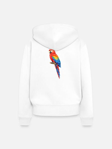 Lebendige Papageienfärbung - Frauen Premium Bio Zip Hoodie - Weiß