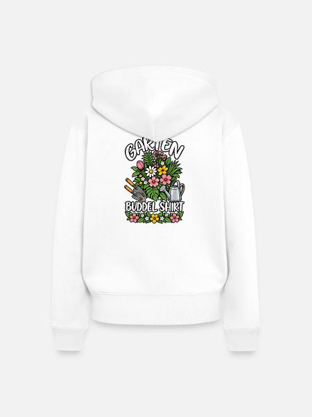 Gartenchefin Buddeln - Frauen Premium Bio Zip Hoodie - Weiß