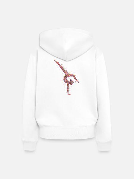 Turnerin Gymnastik Handstand Bodengang - Frauen Premium Bio Zip Hoodie - Weiß