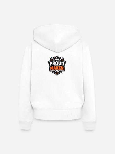 Ich bin stolzer Maker - Frauen Premium Bio Zip Hoodie - Weiß