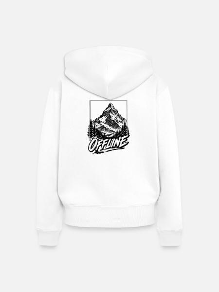 Offline-Berglandschaft - Frauen Premium Bio Zip Hoodie - Weiß