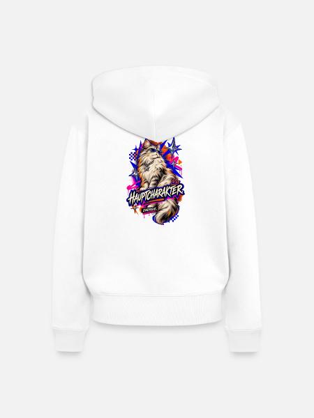 Hauptcharakter Energie - Frauen Premium Bio Zip Hoodie - Weiß