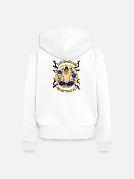 Your Boundaries Protect Your Peace - Frauen Premium Bio Zip Hoodie - Weiß