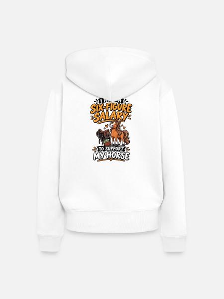Six-Figure Horse - Frauen Premium Bio Zip Hoodie - Weiß