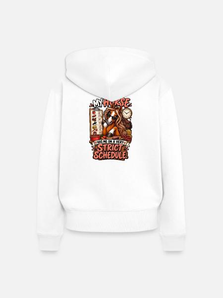 Horse Owner Strict Schedule - Frauen Premium Bio Zip Hoodie - Weiß