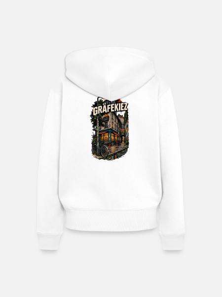 Gräfekiez Berlin Kreuzberg Kiez - Frauen Premium Bio Zip Hoodie - Weiß