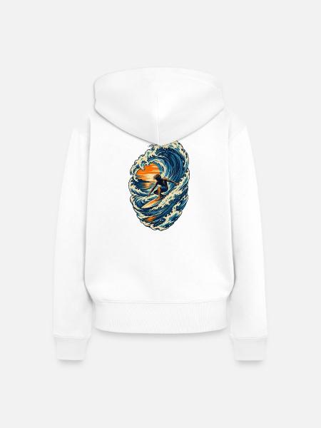 Surfer - Frauen Premium Bio Zip Hoodie - Weiß