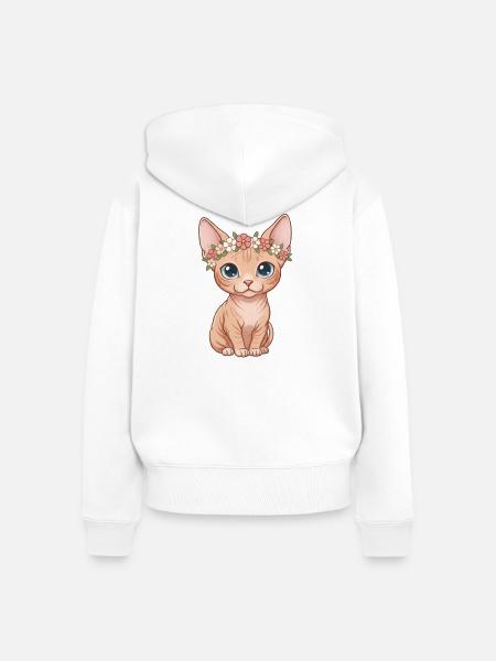 Sphynx Katze - Frauen Premium Bio Zip Hoodie - Weiß