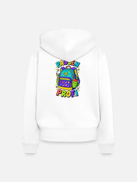 Pausenprofi Schulranzen Einschulung - Frauen Premium Bio Zip Hoodie - Weiß