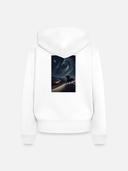 Schwarzer Araber unter Sternen - Frauen Premium Bio Zip Hoodie - Weiß