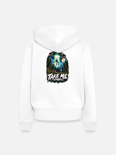 Take Me: Alienentführung im Wald - Frauen Premium Bio Zip Hoodie - Weiß