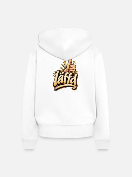 Läffd Daumen Highfive Stil - Frauen Premium Bio Zip Hoodie - Weiß