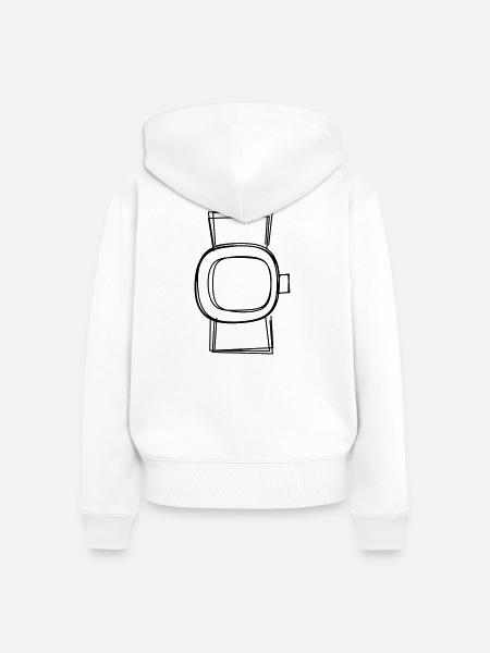 Pulsuhr handgezeichnet - Frauen Premium Bio Zip Hoodie - Weiß