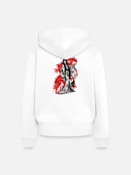 WEISSE SUKKUBUS - Frauen Premium Bio Zip Hoodie - Weiß