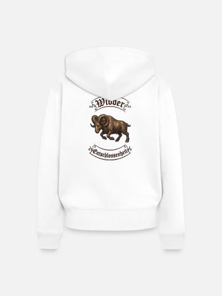 Vikingischer Widder Ornament - Frauen Premium Bio Zip Hoodie - Weiß