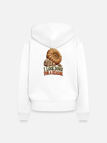 Fossiljagd-Ammoniten-Humor - Frauen Premium Bio Zip Hoodie - Weiß