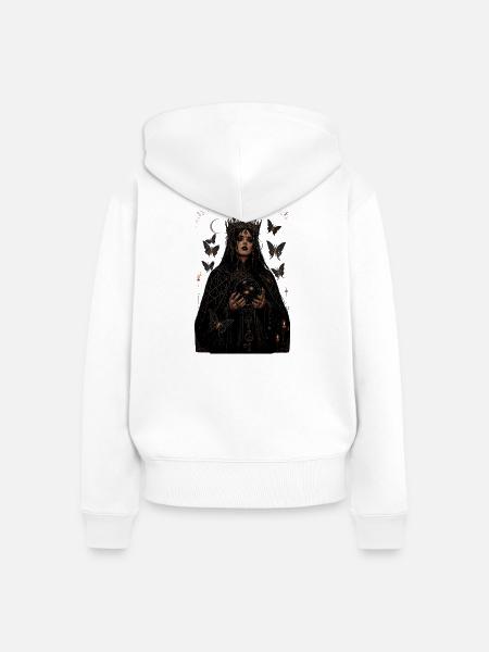 Dunkle Königin der Nachtreiche - Frauen Premium Bio Zip Hoodie - Weiß