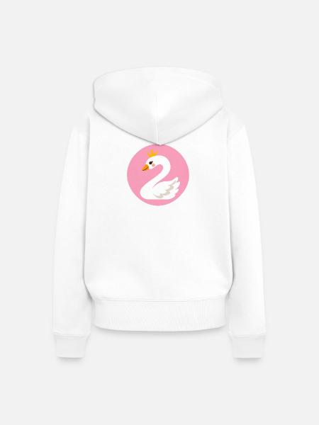 Schwan rosa 2 - Frauen Premium Bio Zip Hoodie - Weiß