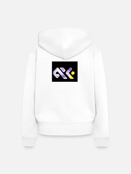 Lavendelgeometrisches Neon - Frauen Premium Bio Zip Hoodie - Weiß