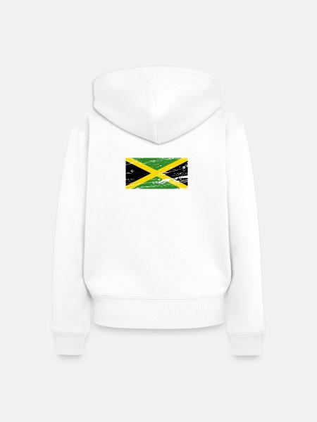 Jamaica Flagge - Frauen Premium Bio Zip Hoodie - Weiß