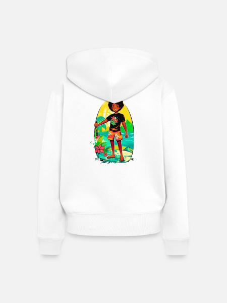 Strandfreundschaft - Sommerliche Abenteuer - Frauen Premium Bio Zip Hoodie - Weiß
