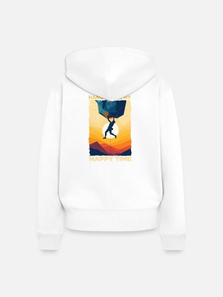 Abenteuerliche Kletterzeit Motiv - Frauen Premium Bio Zip Hoodie - Weiß