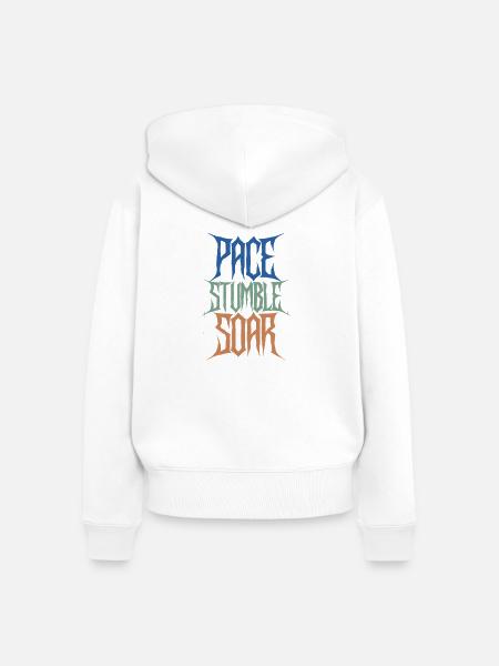 Pace Stumble Soar Style Heavy Metal - Frauen Premium Bio Zip Hoodie - Weiß