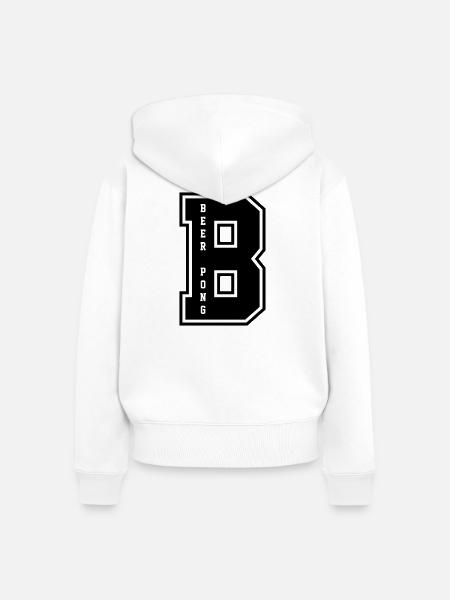 Beer Pong B - Frauen Premium Bio Zip Hoodie - Weiß