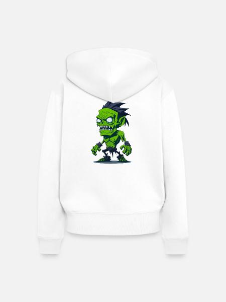 Zombie - Frauen Premium Bio Zip Hoodie - Weiß