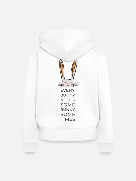 every bunny needs some bunny - Frauen Premium Bio Zip Hoodie - Weiß