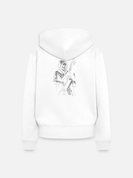 Jazz-Skelett-Serenade - Frauen Premium Bio Zip Hoodie - Weiß