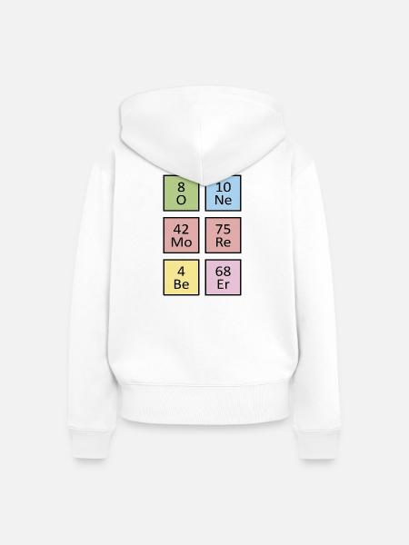 Farbblock von Elementsymbolen - Frauen Premium Bio Zip Hoodie - Weiß