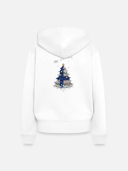 Weihnachtsbaum mit Finnland-Flagge - Frauen Premium Bio Zip Hoodie - Weiß