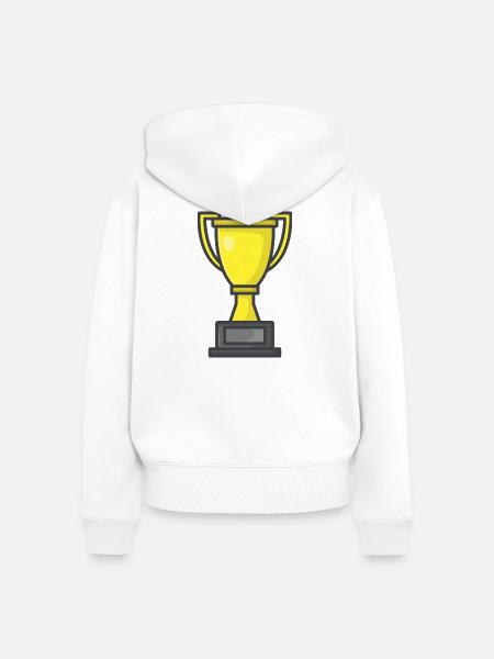 Trophäe - Frauen Premium Bio Zip Hoodie - Weiß