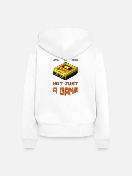 Retro Not Just A Game - Frauen Premium Bio Zip Hoodie - Weiß