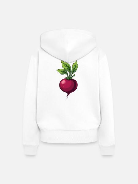 Rote Beete - Frauen Premium Bio Zip Hoodie - Weiß