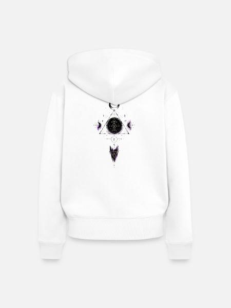 Mondsigilkreis der arkanen Geometrie - Frauen Premium Bio Zip Hoodie - Weiß