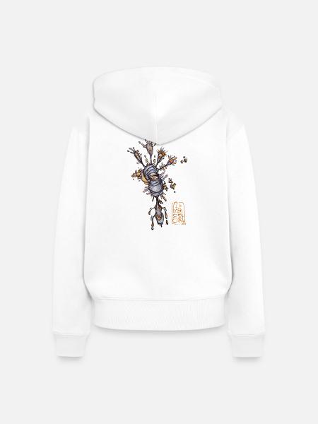 Organisches Vogelplankton - Frauen Premium Bio Zip Hoodie - Weiß