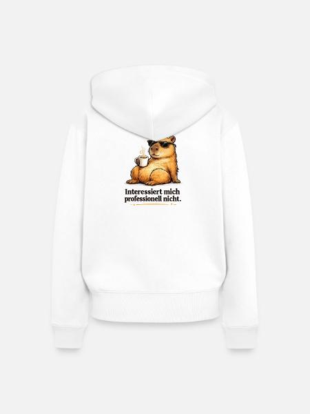 Sonnenbrillen-Meerkat mit Kaffee - Frauen Premium Bio Zip Hoodie - Weiß