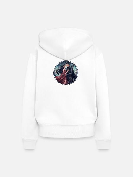 Ritterliebe unter Sternen - Frauen Premium Bio Zip Hoodie - Weiß