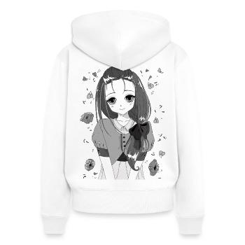 manga - Frauen Premium Bio Zip Hoodie - Weiß - Hinten - AI Model Female 172 light (172cm)