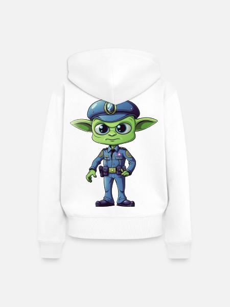 Polizei Alien - Frauen Premium Bio Zip Hoodie - Weiß
