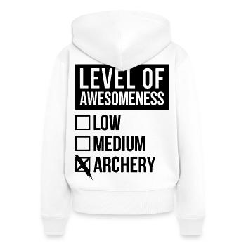Archery - Women's Premium Organic Zip Hoodie - white - Back - AI Model Female 172 light (172cm)