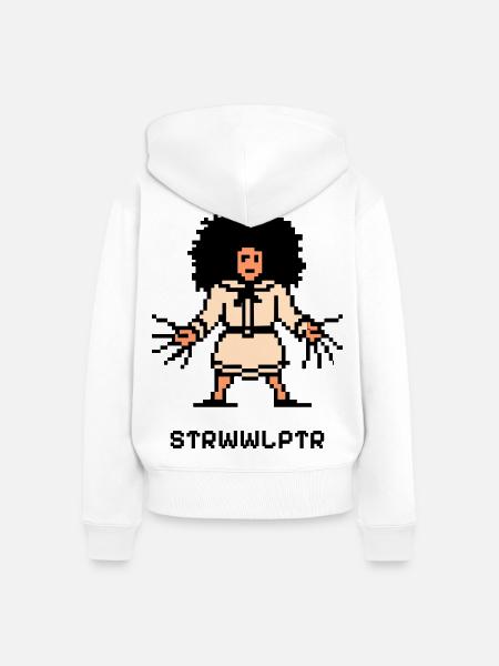 Der 8-bit Struwwelpeter - Frauen Premium Bio Zip Hoodie - Weiß